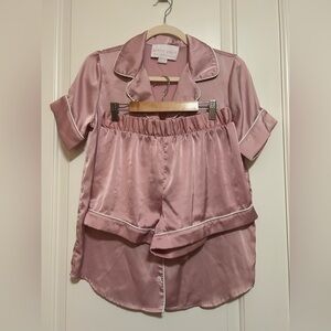 🦄🌸💍 Birdy Grey 🌸💗 Blush Pink Satin Sleepwear Set 💍🌸🦄